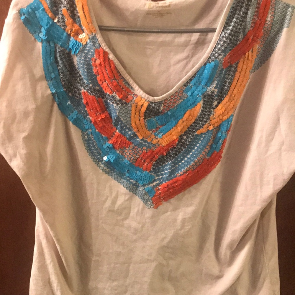 Tan Sequin top